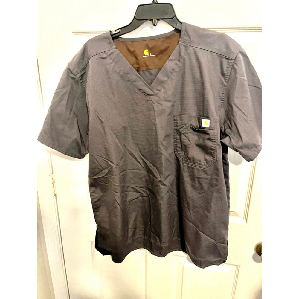 Carhartt Ripstop Utility Grey Scrub Top for men size large